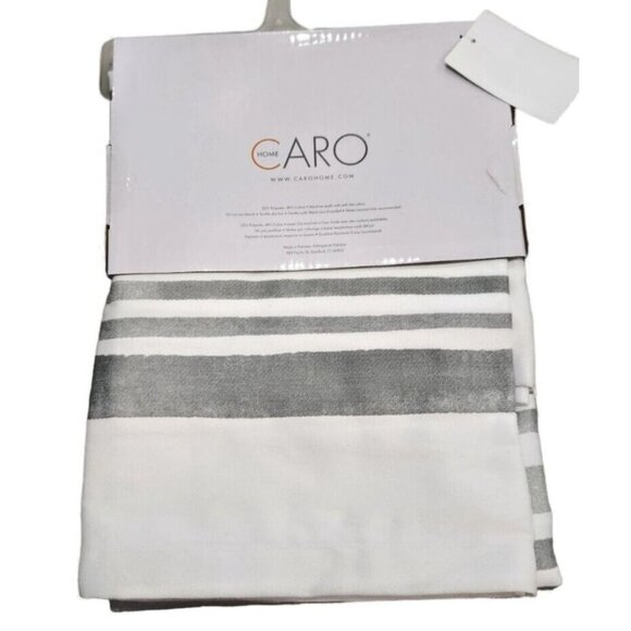 Gray Striped Fabric Shower Curtain 72 x 72 NEW - Picture 3 of 4